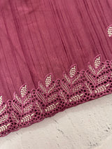 Blended tussar saree with cutwork - MSHK690 BerryPink