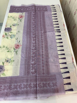 Chanderi digital printed saree with chikankari embriodery MSH171