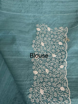 Semi tussar saree with embroidery MST121 Blue