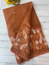 Soft kota checks saree with embroidery SVPIIY- DuskyOrange