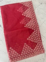 Soft Organza saree with embroidery and sequins borders - MCK286 CrimsonPink