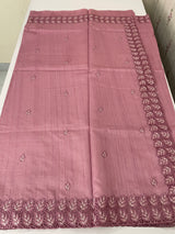 Semi tussar saree with cutwork MSHK566 OnionPink2