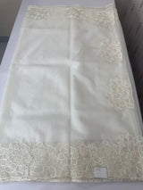 Semi organza saree with embroidery & scallop border - MSH901 OffWhite
