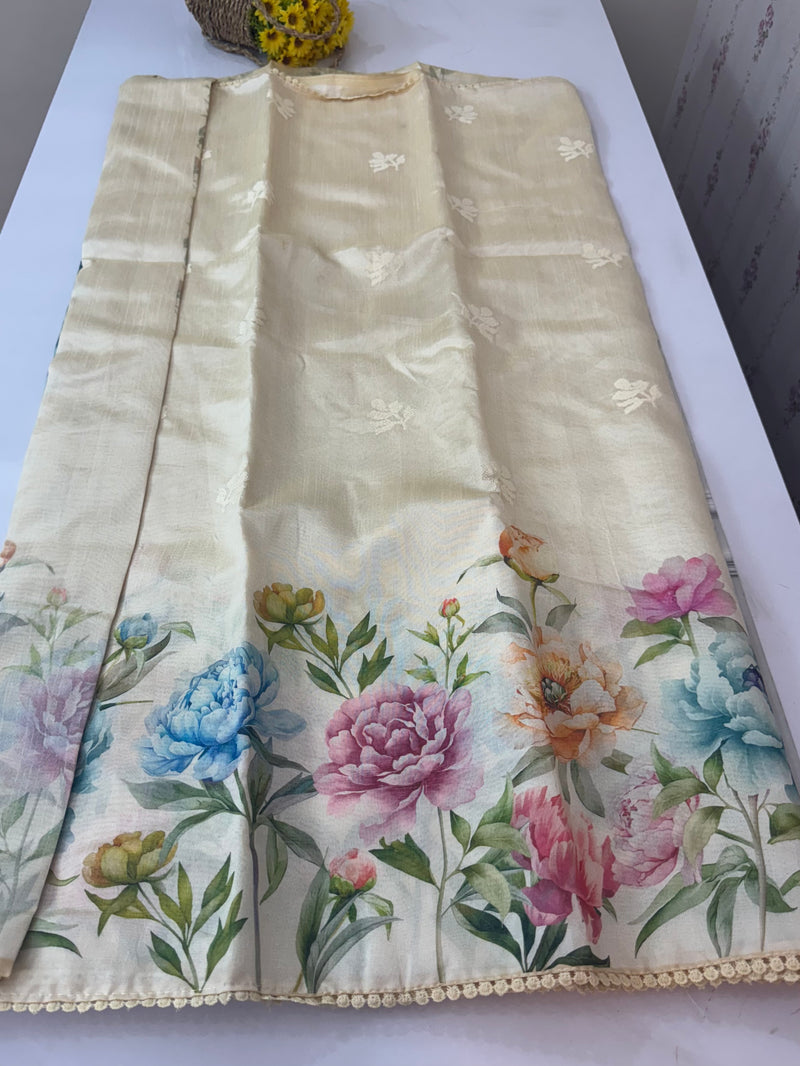 Semi silk saree with digital prints SRTS41