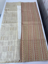 Semi chanderi tussar saree with brocade pallu and blouse MKT891 (2)