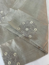 Butter silk saree with embroidery MTS569