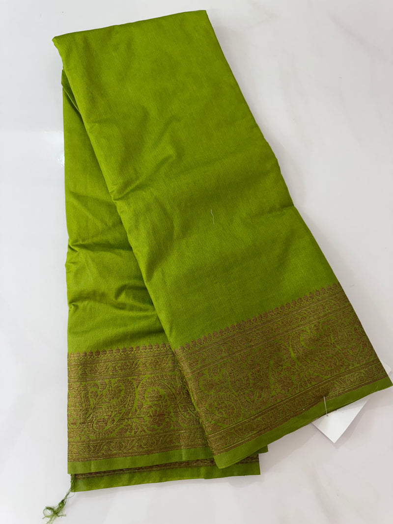 Banarasi warm silk saree with brocade blouse MS12165 LeafGreen