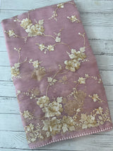 Tissue Organza saree with thread work  MS14931 PastelPink