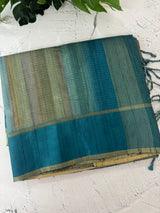 Multi color Semi silk saree with borders MSS489