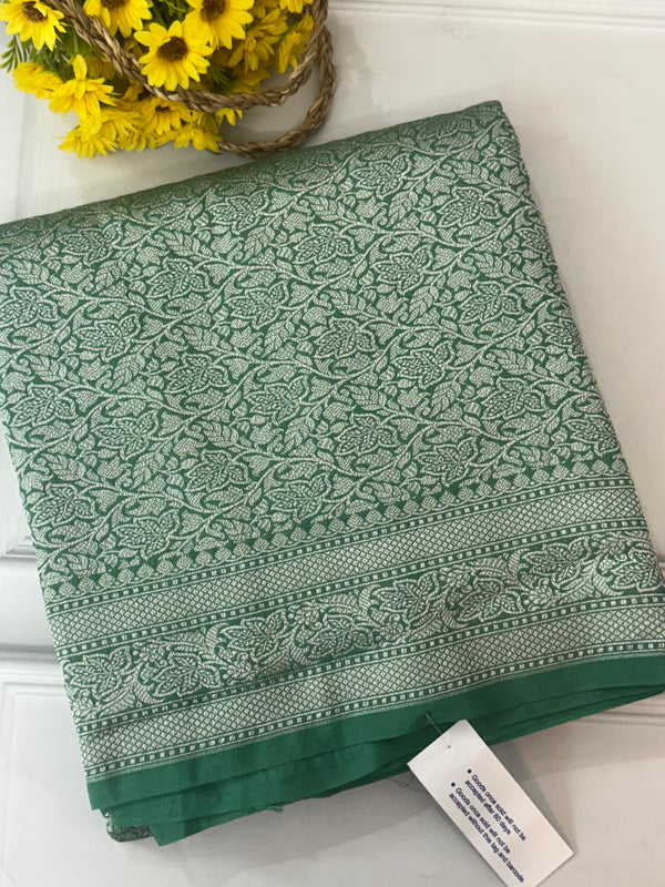 Banarasi semi katan saree in silver zari SHSNRIC