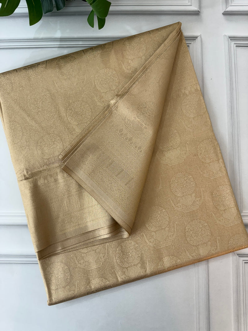 Premium Pastel soft silk Saree - MKP987 Dark Cream