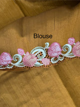 Cutwork Blended Matka Tussar silk saree MS6795 - SpicyMustard