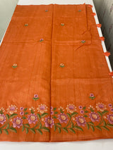 Art tussar saree with embroidery MST677