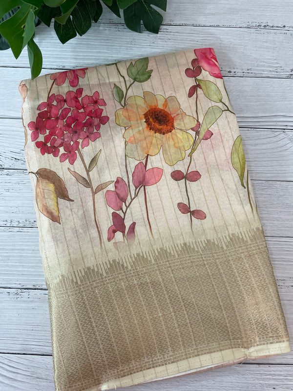 Semi silk saree with digital prints MSR671