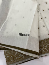 NetKota saree with chikankari machine embroidery - MS14622