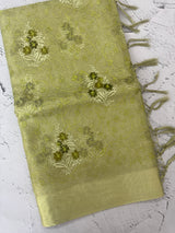 Tissue silk saree with embroidery MSH240