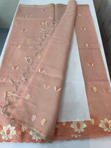 Soft Tissue kota embroidery saree MSK4660 Peach