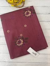 Blended matka tussar silk saree with embroidery - MS90654 Burgundy