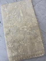 Soft organza saree with applique and thread work - MSH956 (2)Offwhite