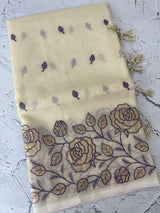 Moonga checks Applique work saree  FSF188