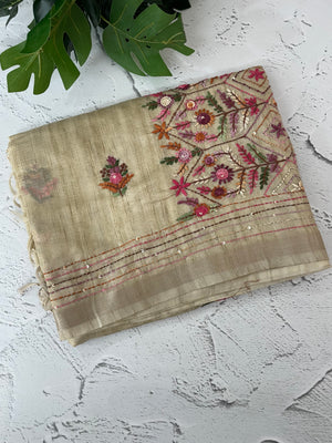 Handworked Blended tussar silk saree MS90543 (11)