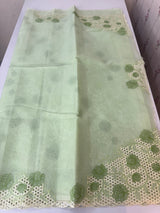 Viscose Organza saree with cutwork borders-MSH262 PistaGreen