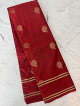Semi Kanchi pattu saree with retta pattu borders MBS7899 Maroon