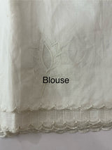 NetKota Applique work saree   -MSH998 White