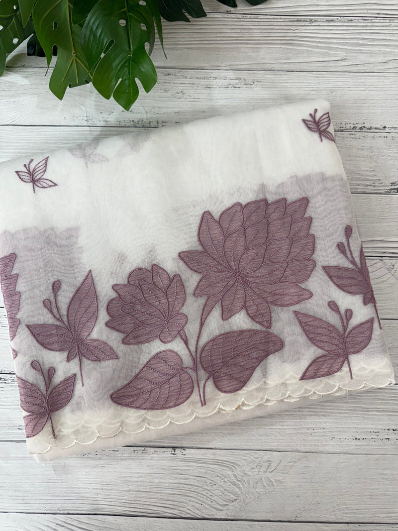 Tissue mix soft silk saree with applique work MTSS5432