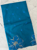 Organza saree with embroidery borders MOS4765 Blue