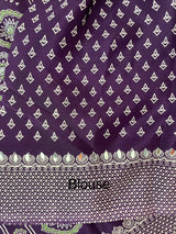 Semi modal silk saree with mirror work - MMB501 Purple