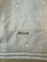 Blended soft tussar silk saree MS90543- Cream