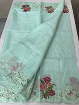 Kota silk saree with cutwork & embroidery borders  MKS15239 - PastelBlue