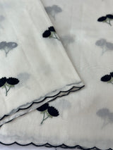 Mul chanderi embriodery saree with scalloped borders MSH115