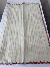 Mul chanderi cotton saree with scalloped borders - MNM131 Maroon