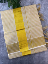 Kerala golden tissue saree - lines