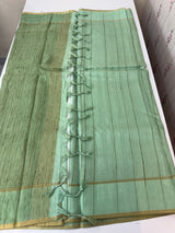 Semi soft Matka silk saree with borders MSS599 MintGreen