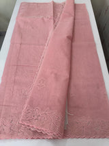 Moonga checks saree with Net Applique borders  MSH157 Pink