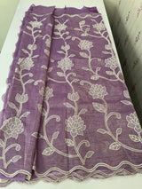 Crush Organza Applique work saree MS14987 - DarkLavender