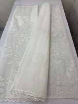 Moonga checks Applique work saree  MSH191 (3) - White