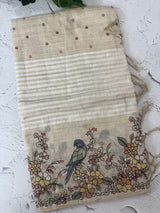 Linen saree with thread work MLS16102