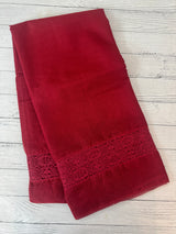Kota saree with crochet work and lace border MCJ879 Red