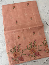Silky kota embroidery saree MSK4333 Peach