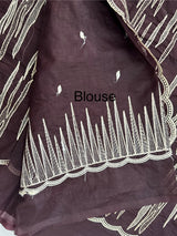 Semi soft Organza saree with zari thread work MSB8433 Coffee