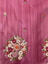Blended tussar silk saree with embroidery- MS1072 DuskyPink