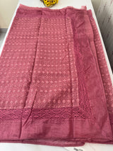 Kota silk Hakoba saree with crochet border MS6712