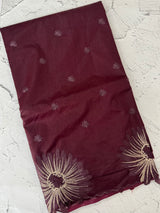 Organza saree with embroidery borders MOS4765 Wine