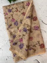 Kota silk saree with digital prints and embroidery MSH155- Beige