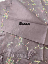 Tussar finish soft silk saree with thread embroidery MTS568 DustyLavender