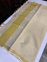 Kerala Golden tissue saree lines